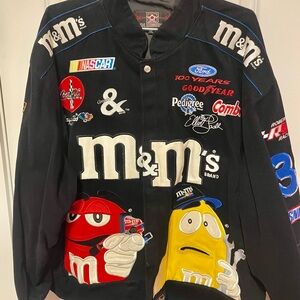 Vintage Men’s 2000s M&M'S Racing Jacket - Black with Red and Yellow Characters